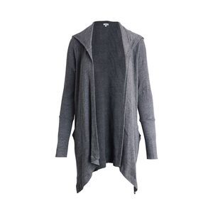 Splendid Hooded Cardigan in Grey Cotton